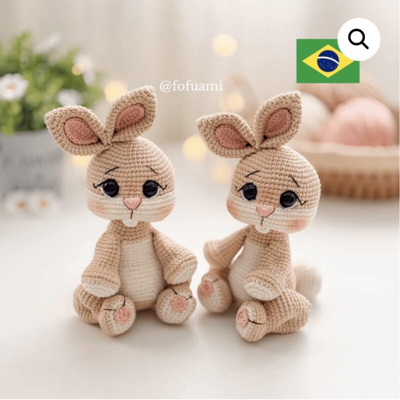 Receita Coelhinha Flora (PDF Português BR) + Vídeo Aula Bônus