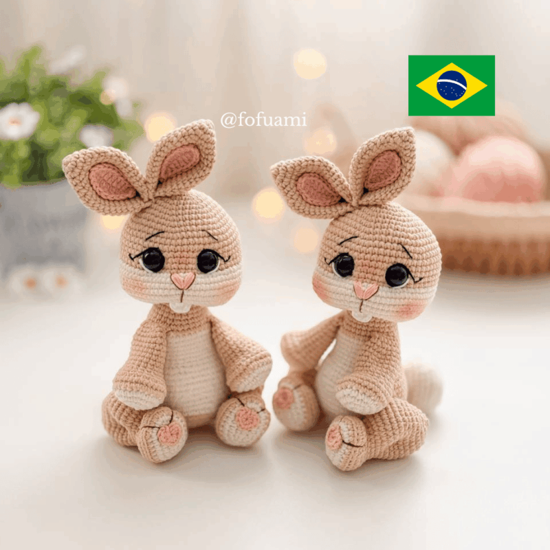 Receita Coelhinha Flora (PDF Português BR) + Vídeo Aula Bônus